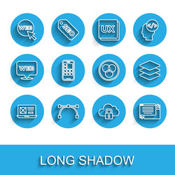 set line ui or ux design bezier curve web vector image
