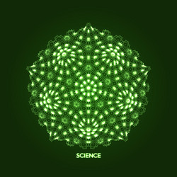 crystal object with dots molecular grid 3d vector image