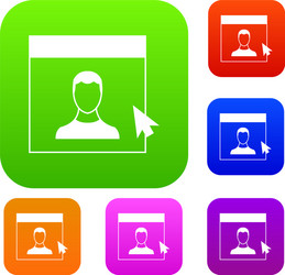 cursor point man on monitor set collection vector image