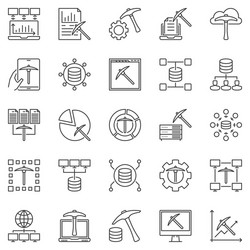 Data Mining Icon Set - Analysis & Insights vector image