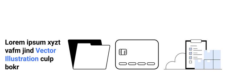 document management system with folder calendar vector image