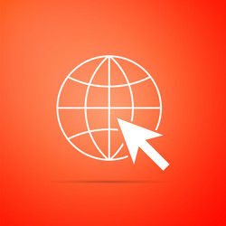 go to web icon isolated globe and cursor vector image