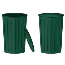 Green trash in open and closed collection vector