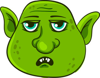 green troll face on white background vector