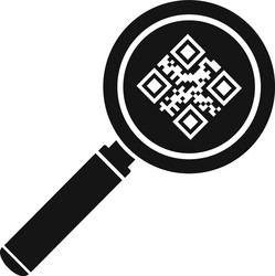 magnify glass qr code icon simple style vector