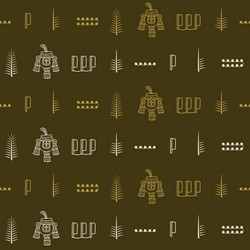 seamless pattern with aztec number symbols vector image