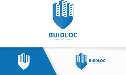 skyscraper and map pointer logo combination vector image