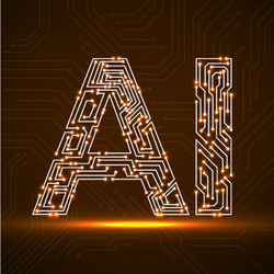 artificial intelligence with circuit board vector image
