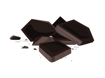 3d realistic brown chocolate bars pieces Vector Image