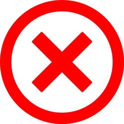 delete icon - no sign close symbol cancel wrong vector