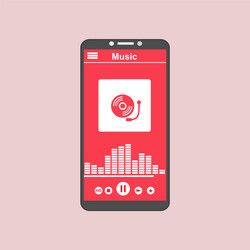 Media player application app template with flat vector