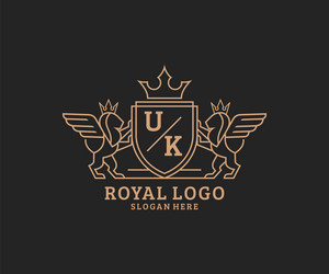Royal Lion Crest Logo Vector Image