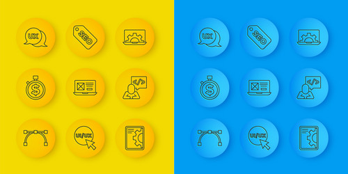 set line bezier curve time is money ui or ux vector image