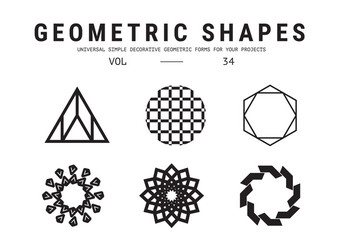 Universal geometric shapes set vector