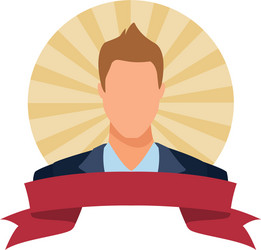 Elegant man portrait round icon vector