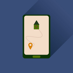flat web icon with long shadow mobile navigation vector image