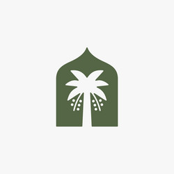 mihrab palm date mahrab niche arch logo icon Vector Image
