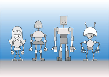 Robots family Royalty Free Vector Image - VectorStock