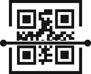 scan qr code icon simple style vector