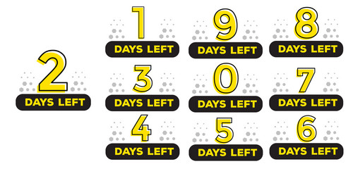 abstract number days left symbol design vector image