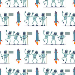 astronaut in space character having fun vector image