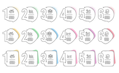 Dot plot 360 degrees and face search icons set vector