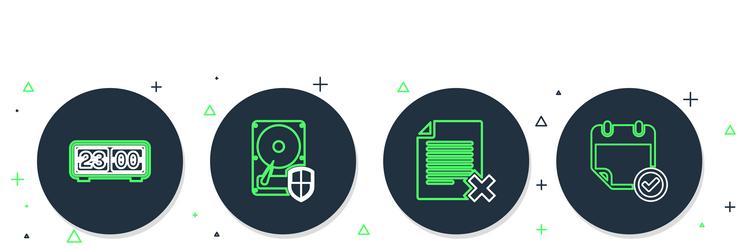 set line hard disk drive hdd protection delete vector image