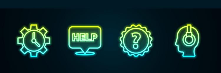 set line time management speech bubble with text vector image