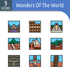 wonders of the world vector