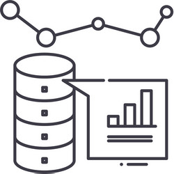database analysis icon linear isolated vector image