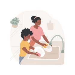 Load The Dishwasher Isolated Cartoon Royalty Free Vector