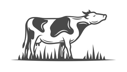 Farm cow icon flat Royalty Free Vector Image - VectorStock