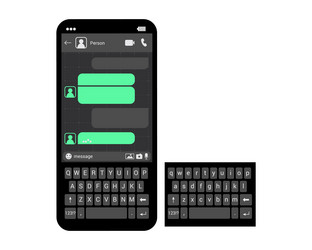 Interface smartphone chat template vector