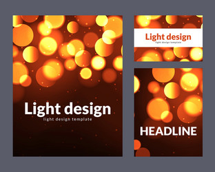 Poster design template with bokeh light effect vector