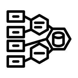 software architecture line icon vector image