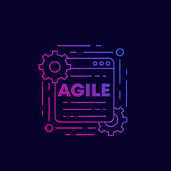 agile software development process line icon vector