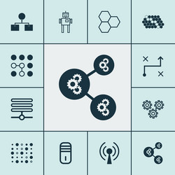learning icons set collection of algorithm vector image