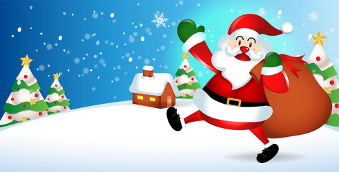 merry christmassanta claus cute cartoon vector