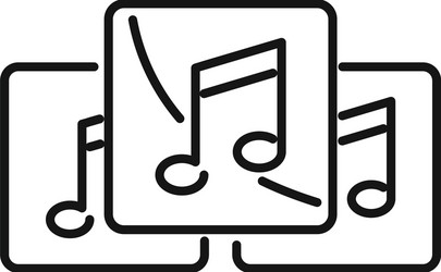 Playlist interface icon outline music song vector