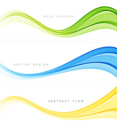 set color abstract wave design element vector image