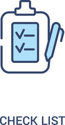 check list concept 2 colored icon simple line vector image