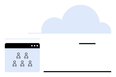 cloud computing with online user collaboration vector image