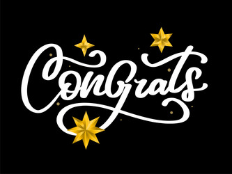 congrats lettering handwritten modern calligraphy vector