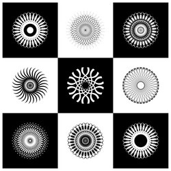 design elements set abstract black and whit vector image