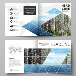 templates for square design bi fold brochure vector