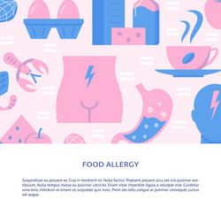 food allergy banner template in flat style vector