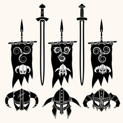 helmet viking 0001 Vector Image