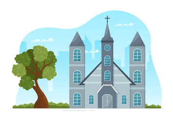 lutheran church with cathedral temple building vector