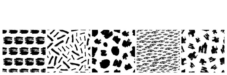 set of seamless patterns with scribble smears vector image