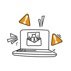 email spam and virus threat on computer laptop vector image